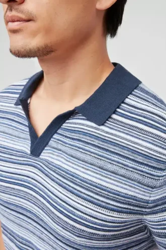 Polo de algodón y cachemira con cuello Johnny