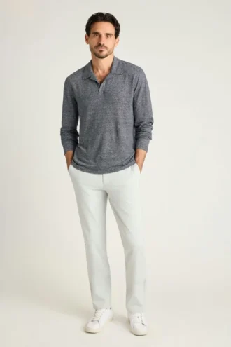 Polo de lino para hombre de Bonobos | Estilo costero de manga larga
