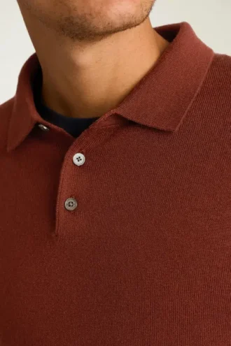 Polo de manga larga de lana merino