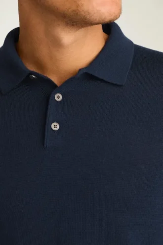 Polo de manga larga de lana merino