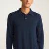 Polo de manga larga de lana merino Polo de manga larga de lana merino