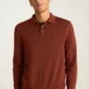 Polo de manga larga de lana merino Polo de manga larga de lana merino