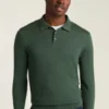 Polo de manga larga de lana merino Polo de manga larga de lana merino