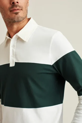Polo de manga larga de piqué elástico