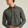 Polo de manga larga de piqué elástico Polo de manga larga de piqué elástico