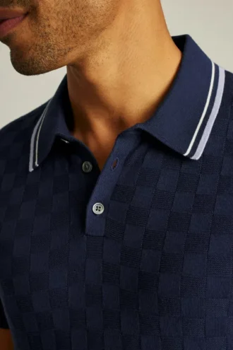 Polo de punto a cuadros
