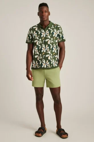 Polo de punto con estampado floral