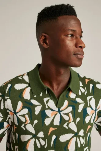 Polo de punto con estampado floral