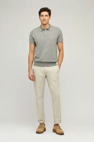 Polo de punto de algodón y lino