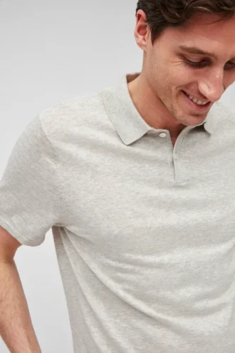 Polo de punto de algodón y lino