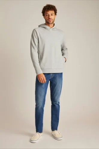 Sudadera con capucha de felpa elástica y botones a presión