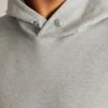 Sudadera con capucha de felpa elástica y botones a presión