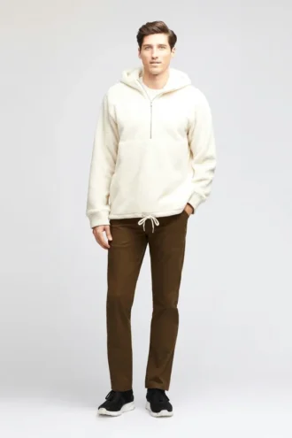 Sudadera con capucha y media cremallera de sherpa para hombre