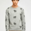 Sudadera de cuello redondo de felpa