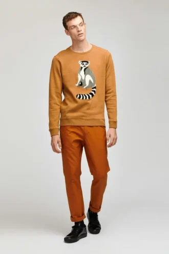 Sudadera de cuello redondo de felpa Lemur