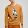 Sudadera de cuello redondo de felpa Lemur