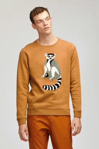 Sudadera de cuello redondo de felpa Lemur