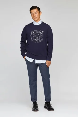 Sudadera de felpa con cuello redondo Lion