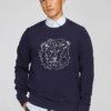 Sudadera de felpa con cuello redondo Lion