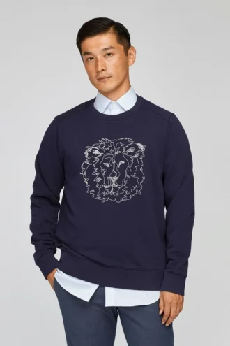 Sudadera de felpa con cuello redondo Lion