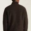 Sudadera de lana italiana con cremallera de un cuarto