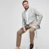 Unconstructed Blazer de lino italiano en tallas grandes Unconstructed Blazer de lino italiano en tallas grandes